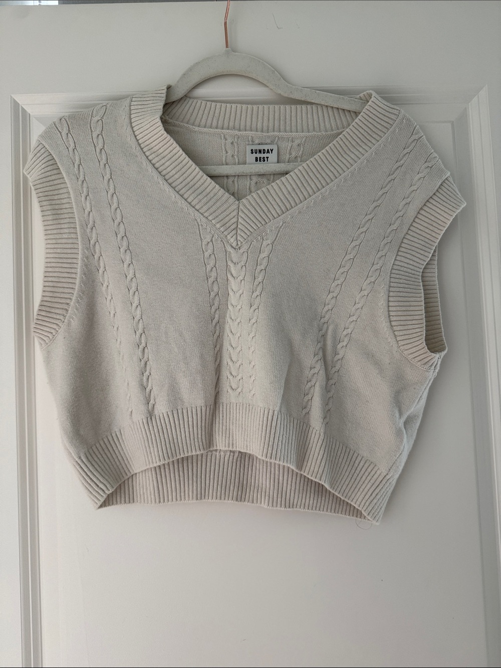 Sunday Best Cream Cable Knit Vest